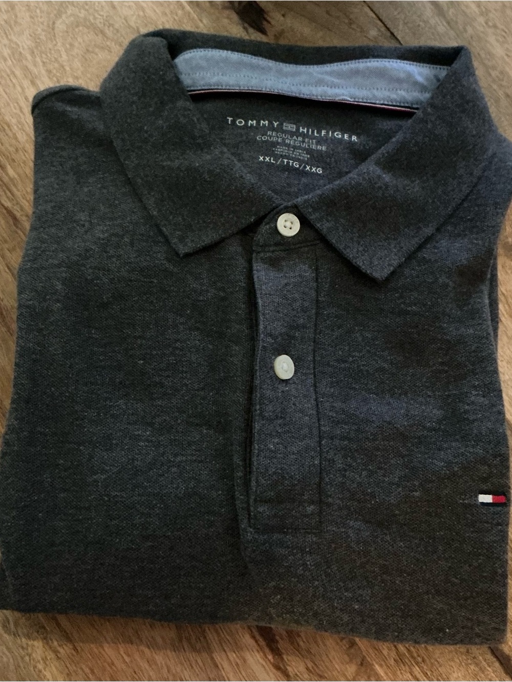 Tommy Hilfiger Dark Charcoal Gray Polo XXL